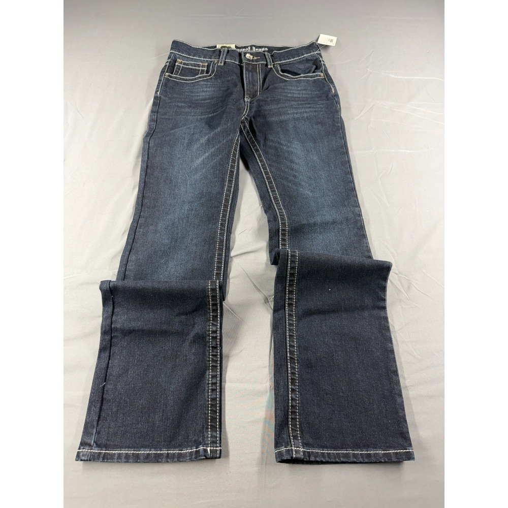 Request Jeans Premium Womens 14 Bootcut Jeans NWT Dark Wash Short Stretch Denim